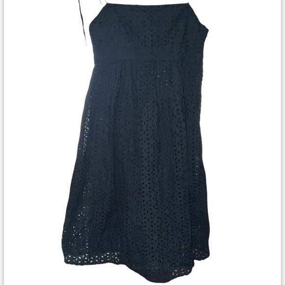 eyelet fit & flare navy dress GAP - Picture 1 of 5